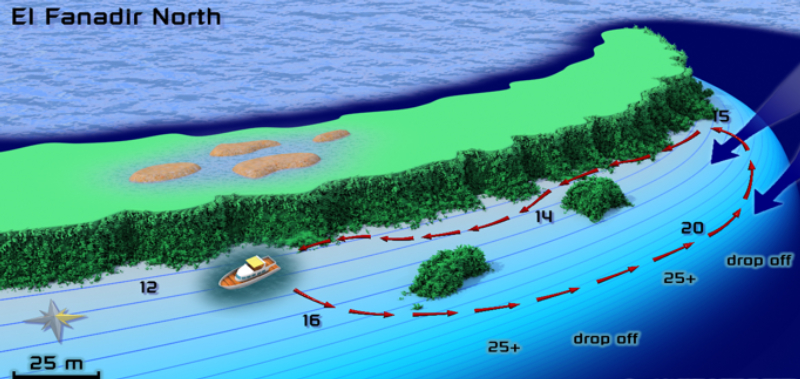 El Fanadir North Dive Site Map