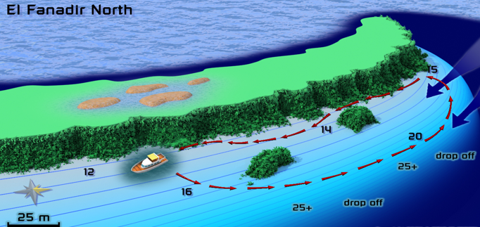 El Fanadir North Dive Site Map