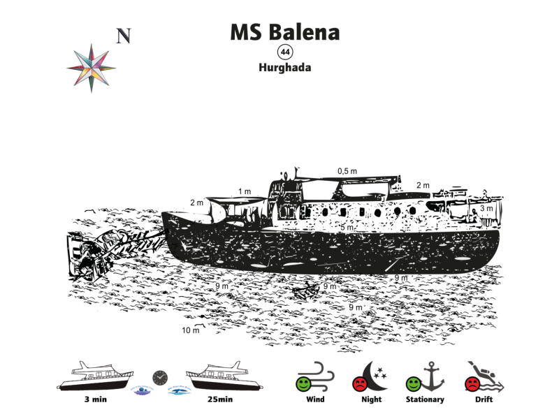 MS Balena Dive Site Map