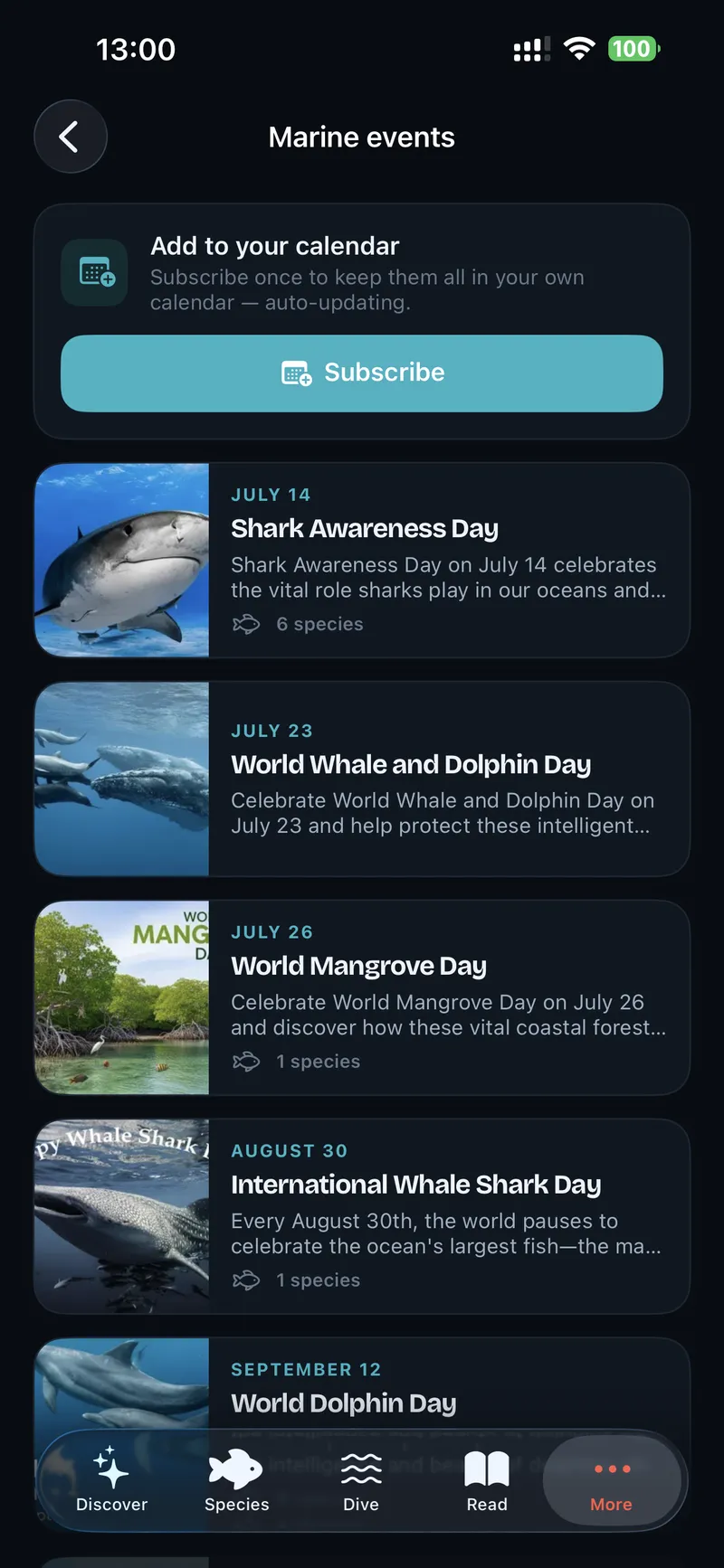 Marine events calendar