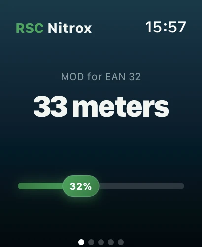 RSC Nitrox on Apple Watch - Maximum Operating Depth