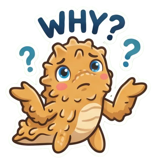 Cartoon nudibranch shrugging, confused (Why)